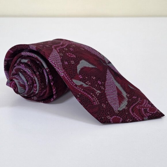 F. RVNCI Roma V. Condotti 92-93 Silk Tie Floral Hearts VTG Rare W 3.5 L 57.75 IN - Picture 12 of 16